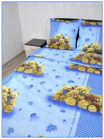 Детское постельное белье бязь Медвежата вид 1 синий