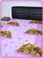 Детская простыня Ивановская бязь Медвежата вид 2 розовый