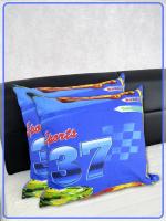 Детские наволочки Ивановская бязь Гонки вид 1 синий 2 шт